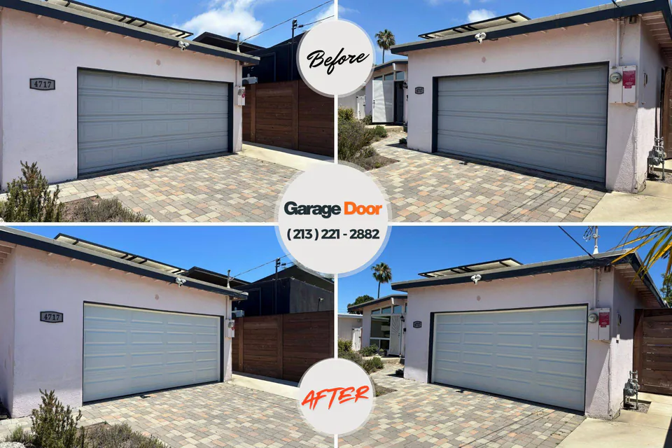 Before and after: garage door repair Wimberley, TX